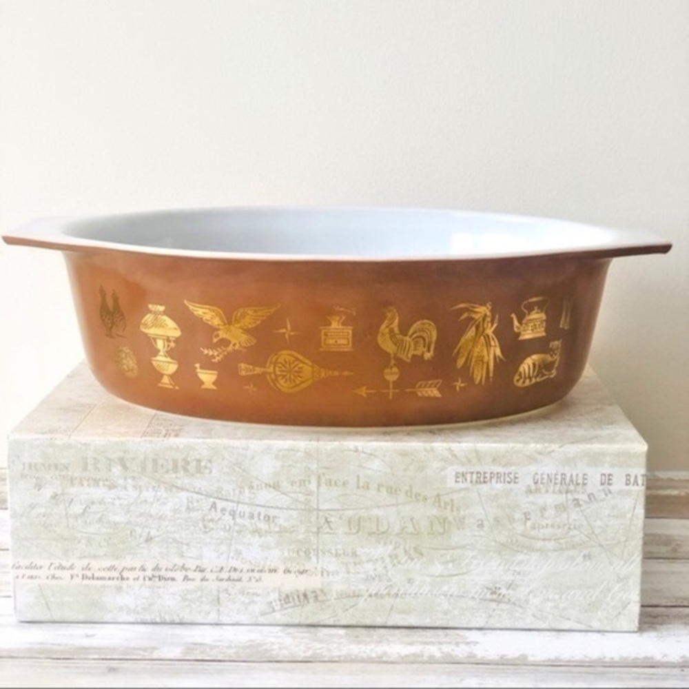 Pyrex Early American Oval 2 1/2 Quart Casserole Dish 045 Vintage MCM [No Lid] - Picture 16 of 16
